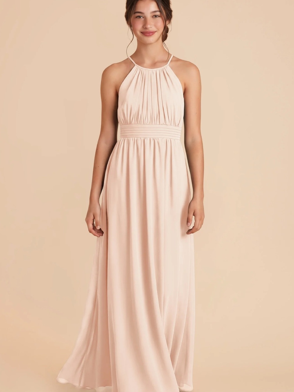 Sienna Junior Brides Maid Dress in Pale Blush - Birdy Grey